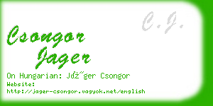 csongor jager business card